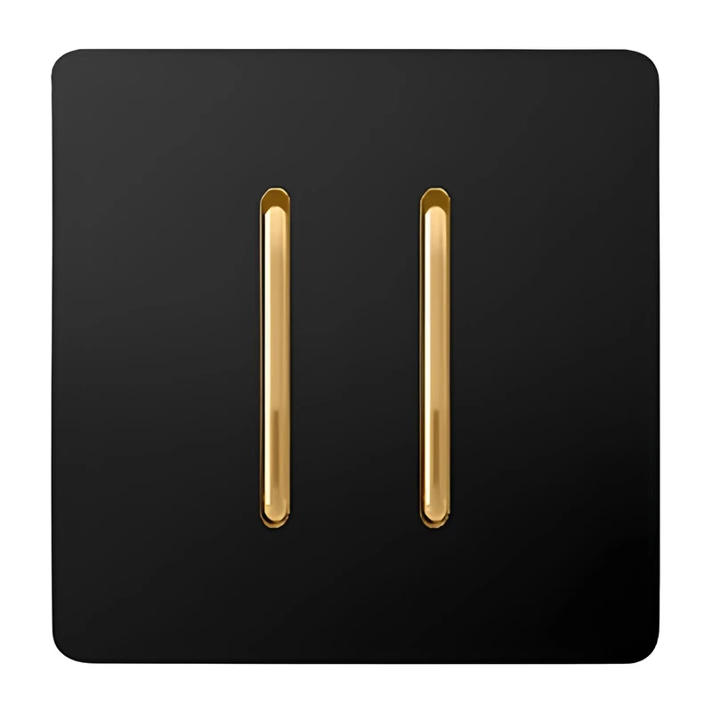 محصول نمونه تستی کلید دو پل صنایع آسیا الکتریک مدل کریستال BLK-GLD